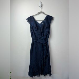 Grace Karin Women Navy Ruffle Lace Sleeveless Dress